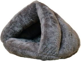 img 4 attached to Cozy Fleece Pet Tent Cave Bed for Small to Medium Puppies, Kitty Cats, and Dogs - Warm and Soft Sleeping Bag with Burrow House Hole, Igloo Nest Design - Ideal for Cuddling and Resting