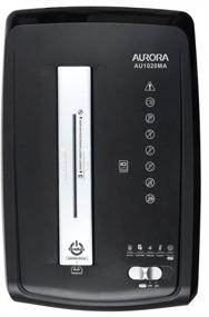 img 1 attached to 🔒 Aurora AU1020MA High-Security 10-Sheet Micro-Cut Paper, CD, and Credit Card Shredder with Pullout Bin