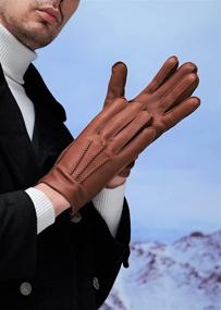 img 2 attached to 🧤 YISEVEN Deerskin Cashmere Handsewn Motorcycle Gloves for Optimal Comfort and Protection