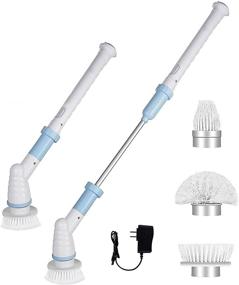 img 4 attached to 🧹 Cordless Electric Mop with Extended Handle - Portable Spin Scrubber for Household Cleaning: Ideal for Bathroom, Walls, Tiles, Floors, Bathtub, Baseboard, Toilet, Kitchen
