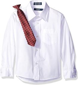 img 1 attached to IZOD White Sleeve Dress Shirt - Boys' Tops, Tees & Shirts