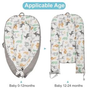img 2 attached to WloveTravel Baby Lounger, Co Sleeping Baby Nest, Soft & Breathable Fiberfill Portable Newborn Lounger, Crib & Bassinet Use, Ideal for Traveling and Napping, Gift for Baby Shower (Animal)