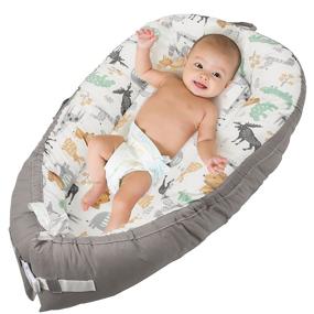 img 4 attached to WloveTravel Baby Lounger, Co Sleeping Baby Nest, Soft & Breathable Fiberfill Portable Newborn Lounger, Crib & Bassinet Use, Ideal for Traveling and Napping, Gift for Baby Shower (Animal)
