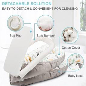 img 3 attached to WloveTravel Baby Lounger, Co Sleeping Baby Nest, Soft & Breathable Fiberfill Portable Newborn Lounger, Crib & Bassinet Use, Ideal for Traveling and Napping, Gift for Baby Shower (Animal)