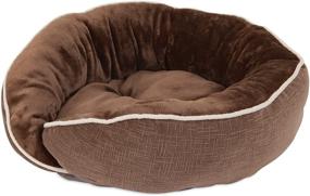 img 2 attached to 🐾 Aspen Pet Luxe Wrap Brown Pet Lounger, 21 x 19 inches