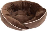 🐾 aspen pet luxe wrap brown pet lounger, 21 x 19 inches logo