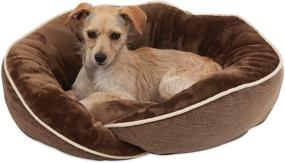 img 1 attached to 🐾 Aspen Pet Luxe Wrap Brown Pet Lounger, 21 x 19 inches