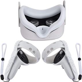 img 4 attached to Silicone Controller Grip Cover For Oculus Quest 2 With Face Cover Combo Wearable Technology for Virtual Reality