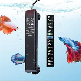 img 4 attached to 🐠 PGFUNNY 25W Aquarium Heater, Smart Thermostat Fish Tank Heater for Betta, Slim Design Fits 3 to 5 Gallon Tanks, with Thermometer Strips
