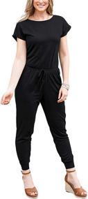 img 2 attached to DOUBCQ Jumpsuits Elastic Jumpsuit Pockets Women's Clothing for Jumpsuits, Rompers & Overalls