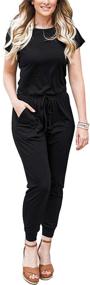 img 3 attached to DOUBCQ Jumpsuits Elastic Jumpsuit Pockets Women's Clothing for Jumpsuits, Rompers & Overalls