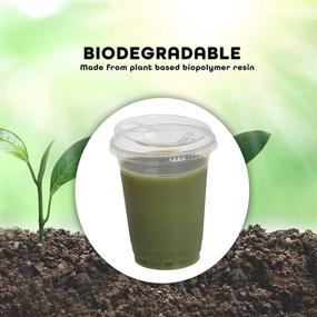 img 2 attached to 🌿 50-Pack of 16 oz Eco-Friendly Compostable Cups with Strawless Lids