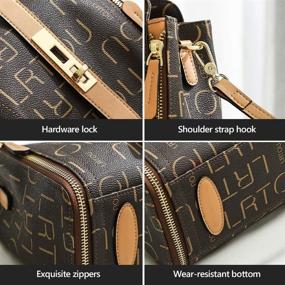 img 1 attached to LAORENTOU Checkered PVC Handbags for Women – Faux Leather Shoulder Bags with Handle, Monogram Crossbody Purses, and Stylish Ladies' Fashion Accessories