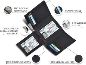img 1 attached to 👝 RFID Leather Trifold Wallets for Men - Men's Accessories, Wallets, Card Cases & Money Organizers