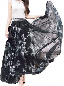 img 4 attached to 👗 Stylish and Versatile Afibi Women's Full/Ankle Length Maxi Chiffon Long Skirt - Perfect for the Beach!