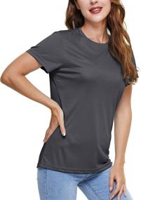 img 3 attached to 👚 CRYSULLY Women's Sun Protection Quick Dry Crewneck Shirts UPF 50+, Lightweight Athletic Hiking T-Shirts Tops Tee