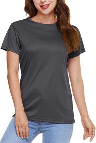 img 1 attached to 👚 CRYSULLY Women's Sun Protection Quick Dry Crewneck Shirts UPF 50+, Lightweight Athletic Hiking T-Shirts Tops Tee