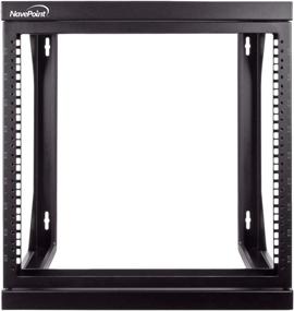 img 3 attached to 🖥️ Black 9U Wall Mount IT Open Frame 19 Inch Rack with Swing Out Hinged Gate by NavePoint: Enhanced SEO