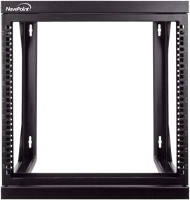 img 4 attached to 🖥️ Black 9U Wall Mount IT Open Frame 19 Inch Rack with Swing Out Hinged Gate by NavePoint: Enhanced SEO