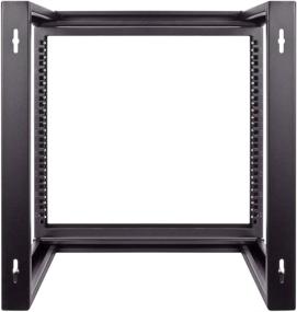 img 2 attached to 🖥️ Black 9U Wall Mount IT Open Frame 19 Inch Rack with Swing Out Hinged Gate by NavePoint: Enhanced SEO