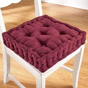 img 3 attached to Burgundy Tufted Padded Boosted Cushion and Support for Chairs - Plush Seat with Convenient Carrying Handle | Collections Etc