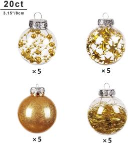 img 2 attached to 🎄 HBlife 20 Pcs Christmas Decorations Ornaments, Set of 4 Gold Christmas Tree Balls, 3.15 Inches Shatterproof Ornaments for Outdoor Indoor Holiday Wedding Party