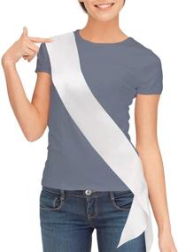 img 4 attached to 🎀 TREORSI 2-Pack of White Blank Satin Sashes - Perfect for DIY Party Decorations and Custom Sash Making