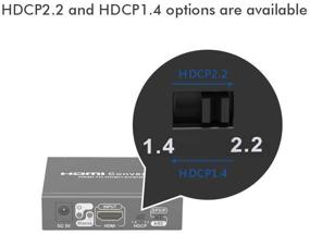 img 1 attached to weJupit HDMI аудио-извлекатель 4K 60 Гц конвертер с HDR с ARC HDCP 2.2 1.4 - HDMI 2.0 Видео + SPDIF аудио + Коаксиальное аудио + R/L стерео-аудио - 3D Видео - Подключи и играй: окончательное решение для извлечения аудио и конвертации видео