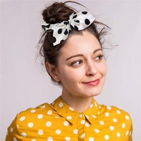 img 2 attached to 🎀 WATINC 12-Piece Bowknot Hair Scrunchies Set in Silk Satin, Scarf Hair Ties with Chiffon Floral Scrunchie Ponytail Holder, featuring Bows, Dots, and Flower Patterns. Hair Scrunchy Accessories Ropes ideal for Women's Styling.