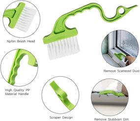 img 2 attached to 🧹 8-Piece Window Handheld Cleaning Brush Set with Microfiber Duster & Washable Crevice Track Brush - Ideal for Shutter, Keyboard, Air Conditioner, Car Vents, Dust Removal, and Window Groove Gap Cleaning