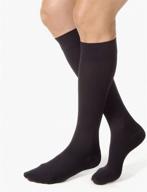 🧦 jobst relief compression socks, knee high, closed toe, 20-30 mmhg, black, large petite логотип