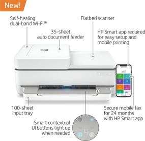 img 2 attached to 🖨️ HP ENVY Pro 6455 Wireless All-in-One Printer with Mobile Printing, Scanning & Copying, Auto Document Feeder, Alexa Compatible (Model 5SE45A)