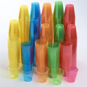 img 4 attached to Vibrant Neon Plastic Shot Glasses - 500 pc. Set for All Occasions!