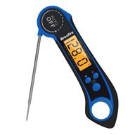 🌡️ blue waterproof digital meat thermometer with instant read, backlight, magnet, calibration, long foldable probe - ideal for kitchen, outdoor cooking, bbq, and grill - brexfire logo