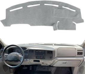 img 4 attached to 🚗 Custom Fit Gray Dash Cover Mat Pad for Ford F250 F350 F450 Super Duty 1999-2004
