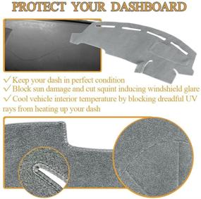 img 2 attached to 🚗 Custom Fit Gray Dash Cover Mat Pad for Ford F250 F350 F450 Super Duty 1999-2004