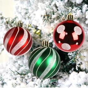 img 2 attached to 🎄 Vibrant Set of 30 Red, Green & White Shatterproof Christmas Ball Ornaments with Strings – Perfect for Xmas Tree, Home Decor, and Holiday Parties!
