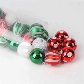 img 4 attached to 🎄 Vibrant Set of 30 Red, Green & White Shatterproof Christmas Ball Ornaments with Strings – Perfect for Xmas Tree, Home Decor, and Holiday Parties!