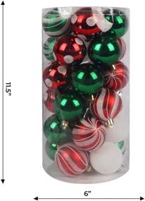 img 3 attached to 🎄 Vibrant Set of 30 Red, Green & White Shatterproof Christmas Ball Ornaments with Strings – Perfect for Xmas Tree, Home Decor, and Holiday Parties!
