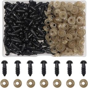 img 4 attached to 👀 TOAOB 150pcs 6mm Black Plastic Safety Eyes: Perfect for Stuffed Animals, Amigurumi, Crochet Bears, Doll Making, and Crafts