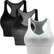 🏋️ high support racerback sports bras for women - comfy padded workout gym yoga tops логотип