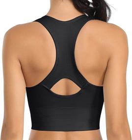 img 3 attached to 🏋️ High Support Racerback Sports Bras for Women - Comfy Padded Workout Gym Yoga Tops