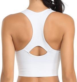 img 1 attached to 🏋️ High Support Racerback Sports Bras for Women - Comfy Padded Workout Gym Yoga Tops