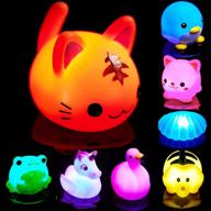 8 pack light up bath toys for toddlers: flashing led lights for fun bathtime! logo