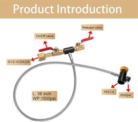 img 3 attached to 🔄 WADEO CGA320 G1/2 CO2 Cylinder Refill Adapter: Enhanced Refill Station Kit for Soda Maker Filling Sodastream Tank