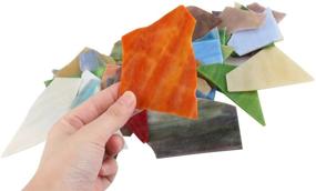 img 3 attached to 🔮 Aunifun Mixed Color Mosaic Glass Pieces - 1kg/35 Ounce Glass Tiles for Home Decoration & DIY Crafts, Assorted Shapes & Colors
