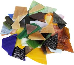 img 2 attached to 🔮 Aunifun Mixed Color Mosaic Glass Pieces - 1kg/35 Ounce Glass Tiles for Home Decoration & DIY Crafts, Assorted Shapes & Colors