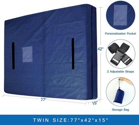 img 2 attached to 🛏️ Navy Twin Mattress Storage Bag with Heavy Duty Handles, Waterproof Cover, Adjustable Straps, and Strong Zipper - Ideal for Moving and Storage