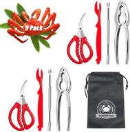 🦀 9-piece stainless steel seafood tools set for crabs, lobsters - crackers, forks, openers, shellfish, leg shellers, nut crackers logo