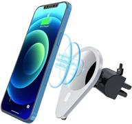 🚗 magnetic wireless car charger: fast auto-clamping phone mount for iphone 13/12 series - 15w air vent holder by ikeer logo